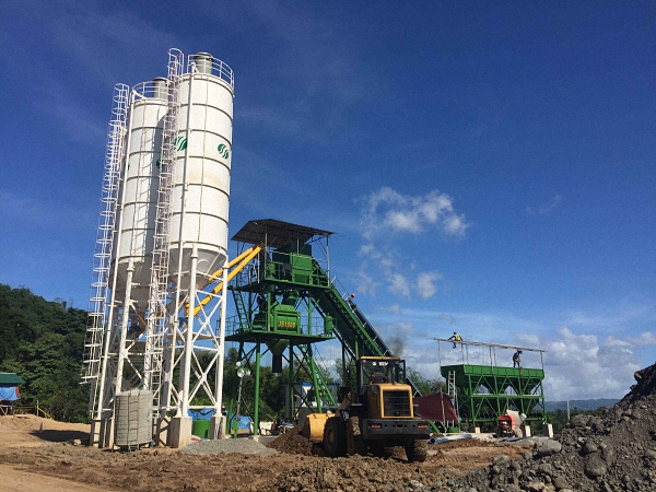 stationary concrete batching plant