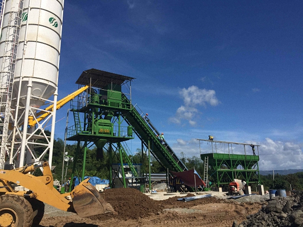 stationary concrete batching plant