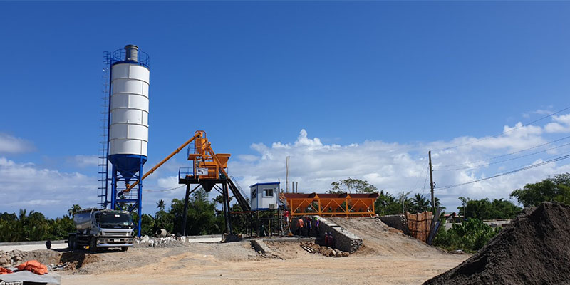 hzs50 stationary concrete batching plant