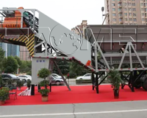 A yhzs35 mobile concrete mixing plant