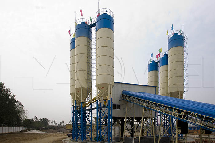 hzs180 stationary concrete batchign plant